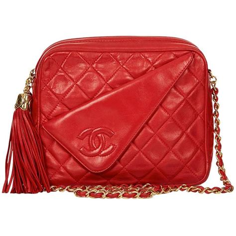 chanel red camera bag